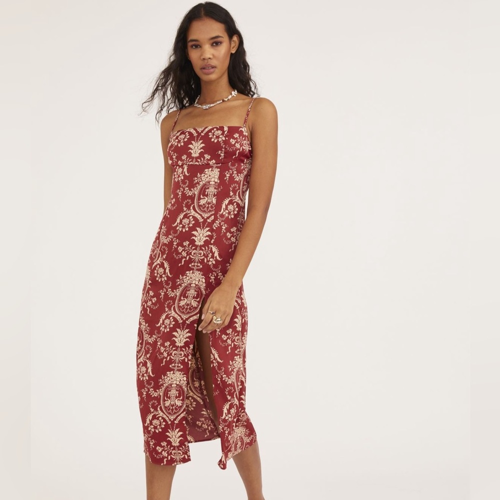 NWT UO Sasha Satin Midi Slip Dress